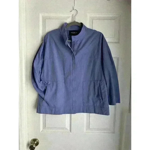 Lafayette 148 New York Susanne Patch Pocket Zip Up Jacket in Bluebird SMALL - Picture 4 of 6